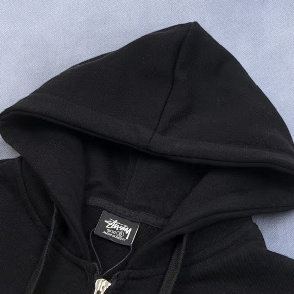 Stussy Black Hoodie with White Logo - Picture 2 of 10